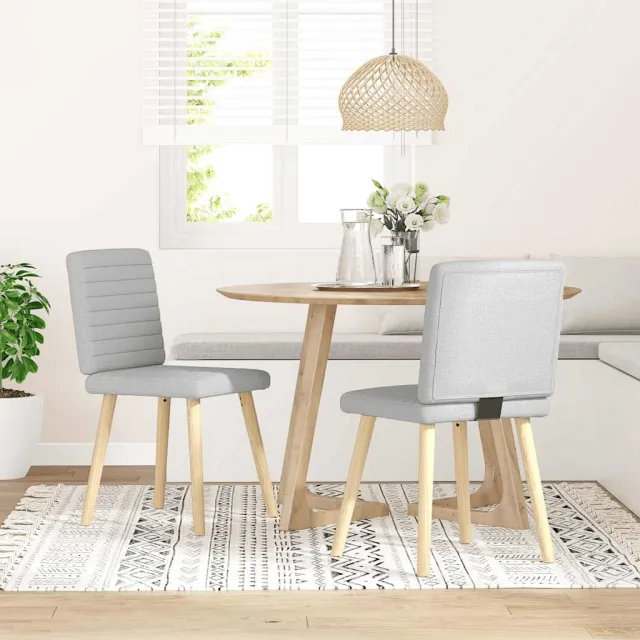 vidaXL Eetkamerstoelen 2 st stof wolk grijs