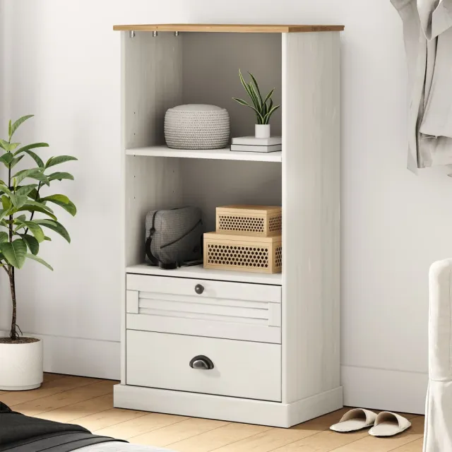 vidaXL Boekenkast VIGO 60x35x114,5 cm massief grenenhout wit, foto 2