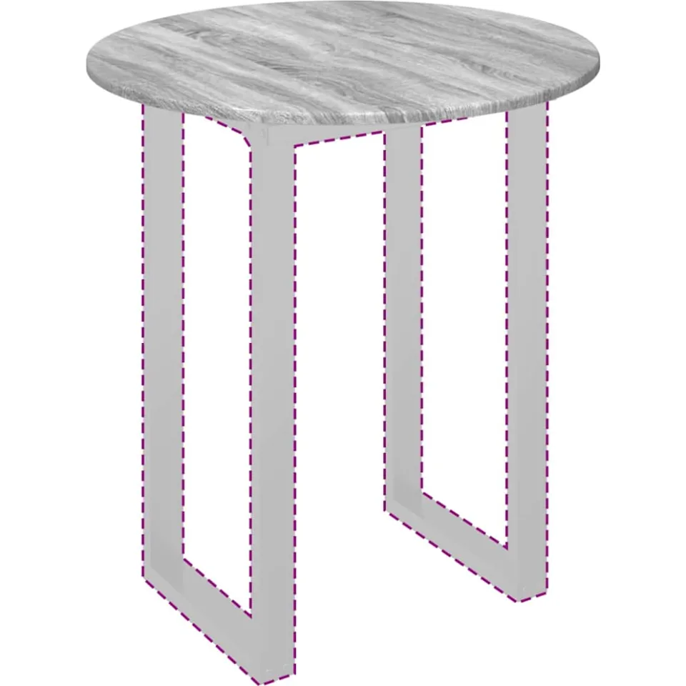 vidaXL Tafelblad Ø 70 x 1,5 cm Rond Bewerkt hout Grijs Sonoma, foto 2