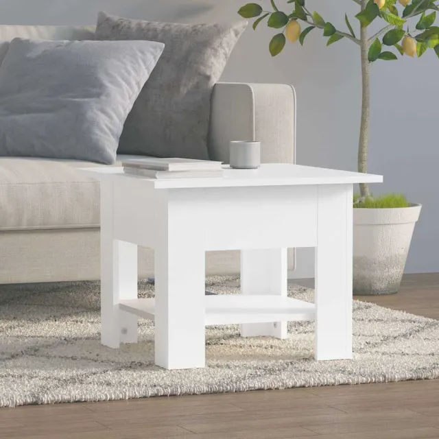 vidaXL Salontafel 55x55x42 cm bewerkt hout wit, foto 2