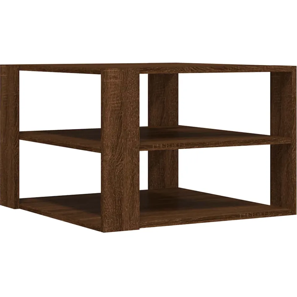 vidaXL Salontafel 58x58x40 cm bewerkt hout bruin eikenkleurig, foto 3