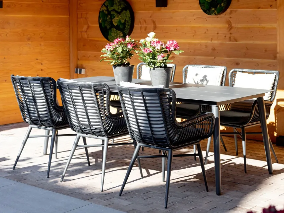Intenso Furniture Intenso Asti/Sora 220cm dining tuinset 7-delig zwart, foto 4