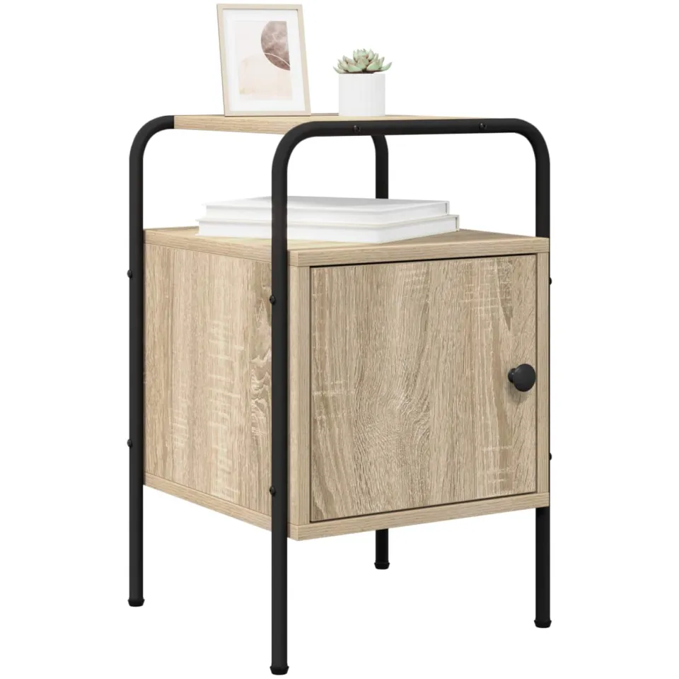 vidaXL Nachtkastje Sonoma Eiken 35 x 36.5 x 56 cm Bewerkt hout Bruin