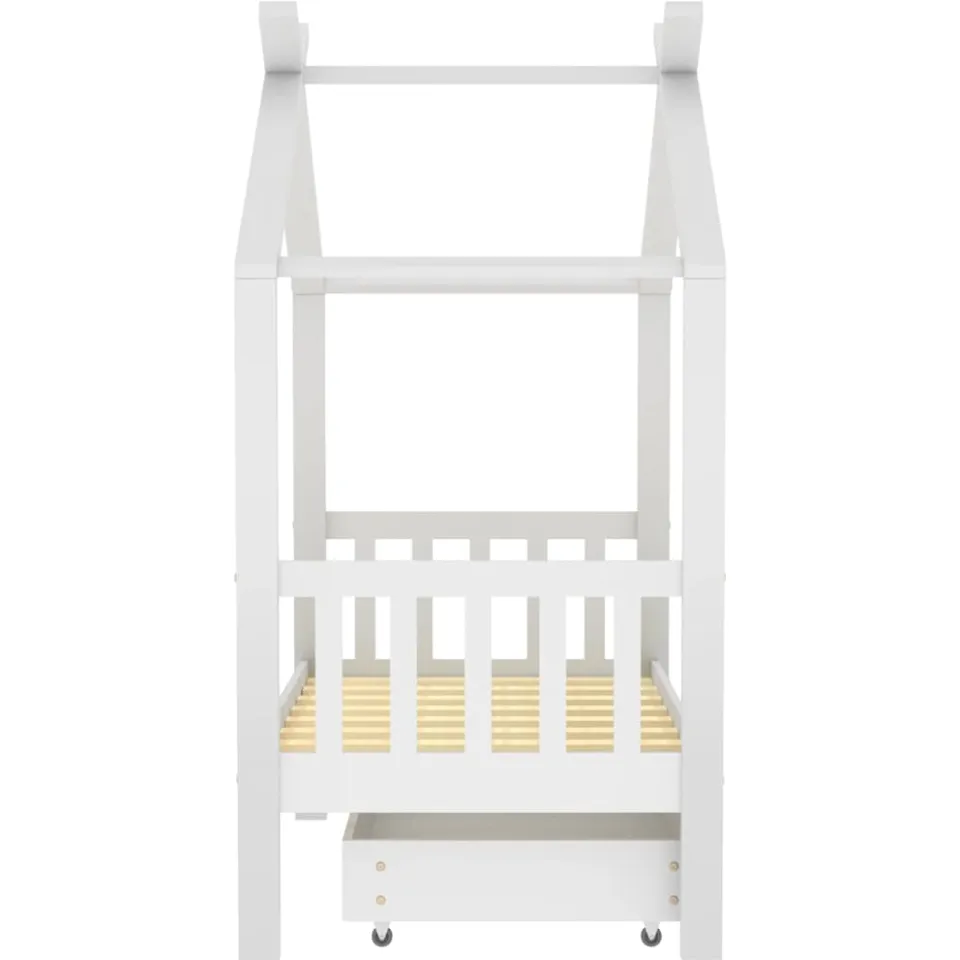 vidaXL Kinderbedframe met lade massief grenenhout 70x140 cm wit, foto 3