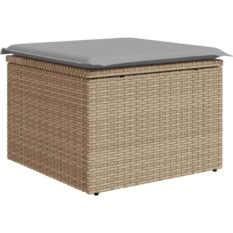 vidaXL Tuin Sofa Set 8 st Beige poly rattan, foto 4