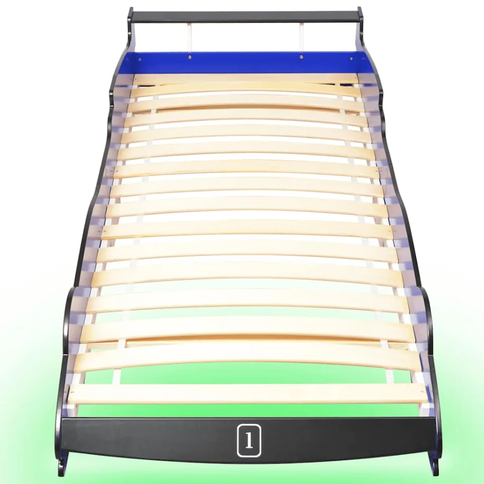 vidaXL Kinderbed raceauto met LED-verlichting blauw 90x200 cm, foto 4