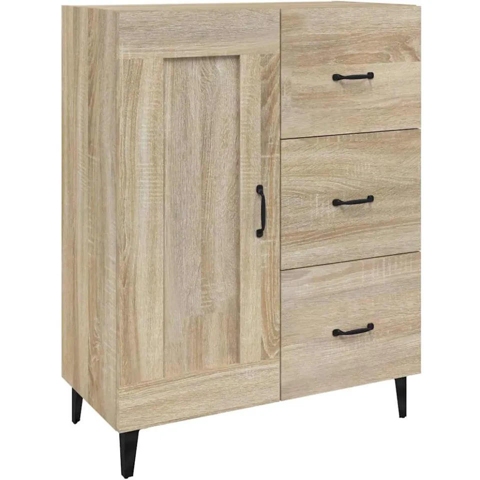 vidaXL Dressoir 69,5x34x90 cm bewerkt hout sonoma eikenkleurig