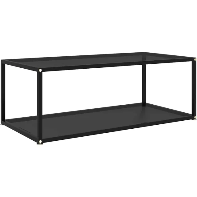 vidaXL Salontafel 100x50x35 cm gehard glas zwart, foto 2