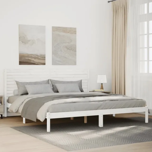 vidaXL Bedframe extra lang zonder matras massief hout wit 200x210 cm