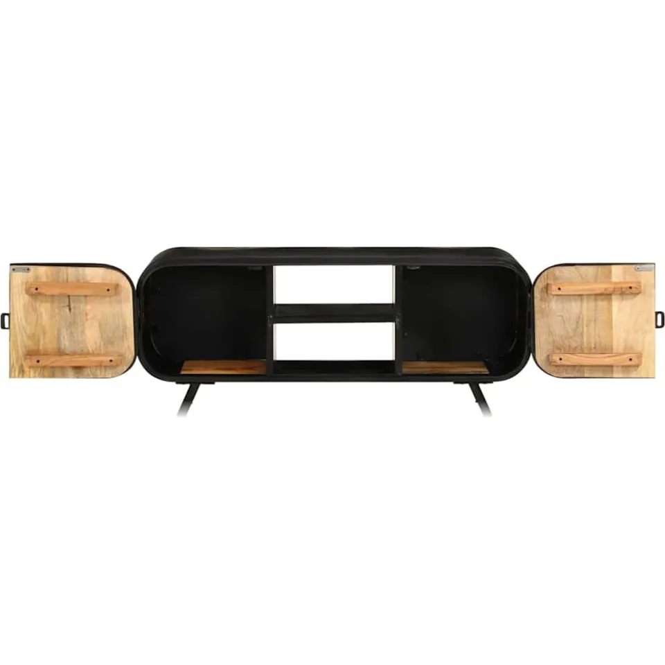 vidaXL Tv-meubel 110x30x45 cm ruw mangohout bruin, foto 4