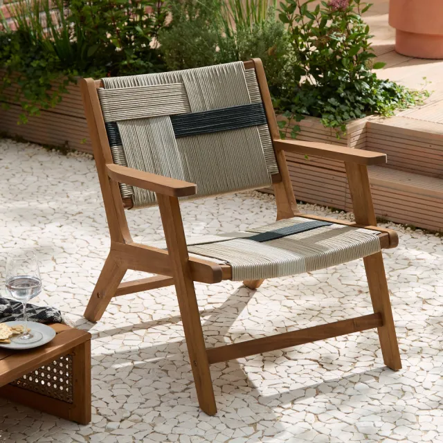 NOUS Garden loungestoel Arte beige/ zwart