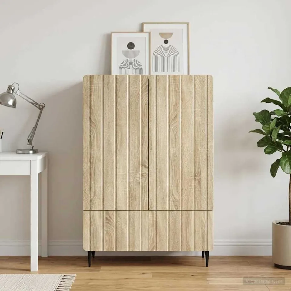 vidaXL Dressoir Sonoma Eiken 66 x 34,5 x 97 cm Bewerkt hout, foto 3