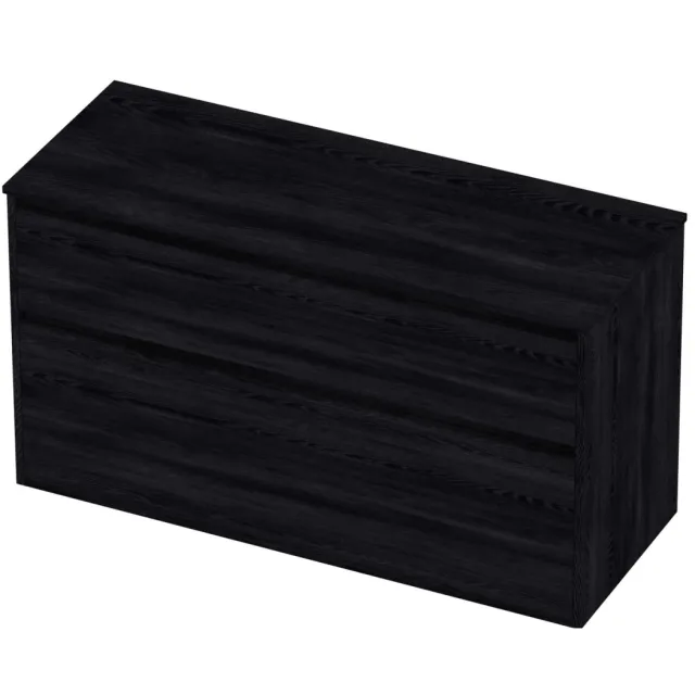 Proline Deck Badmeubelset Greeploos Asymmetrisch Kader 2 Laden 120x46x67 cm Black Oak
