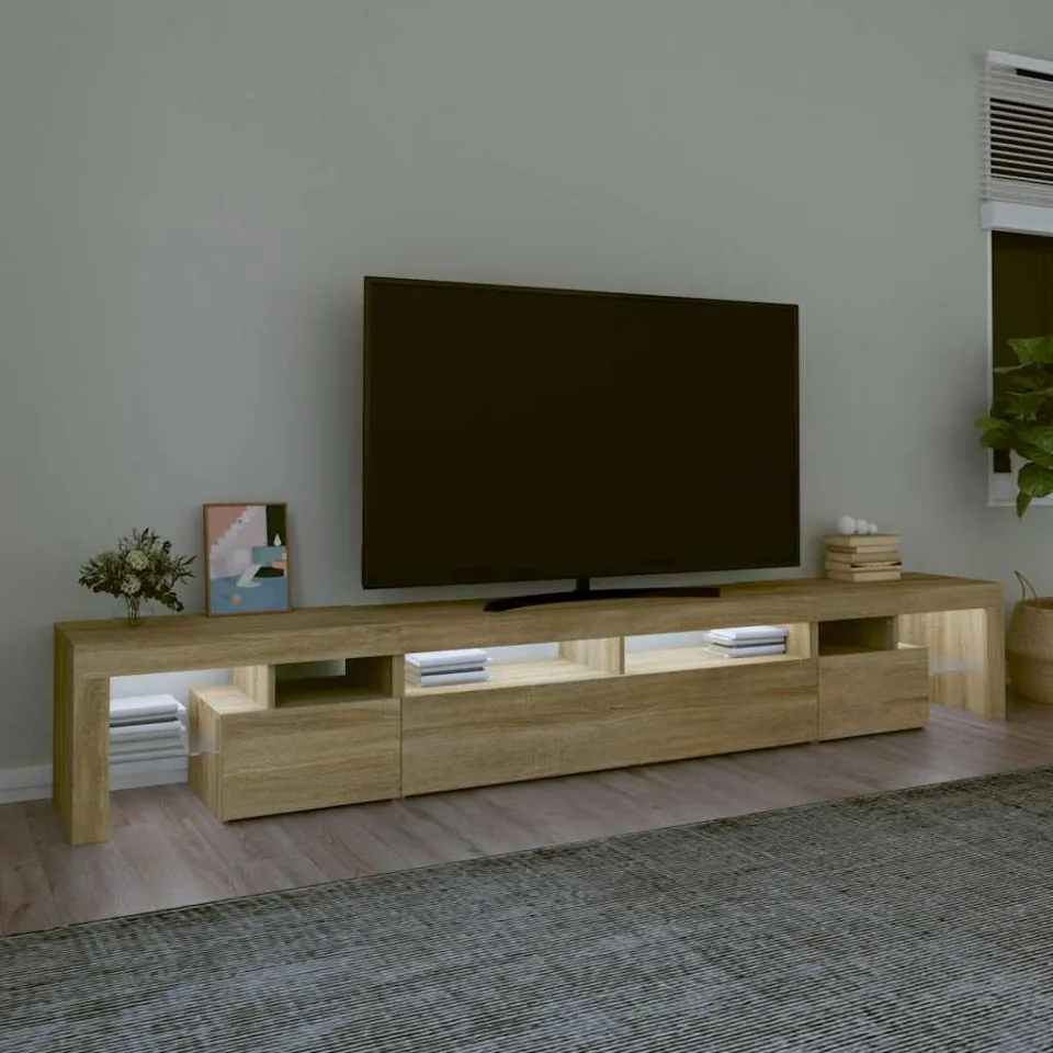 vidaXL Tv-meubel met LED-verlichting 260x36,5x40cm sonoma eikenkleurig, foto 4