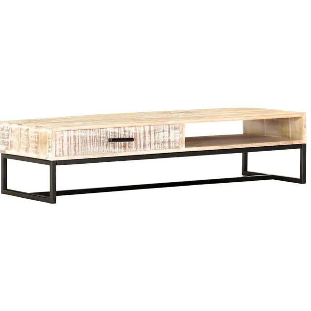 vidaXL Salontafel 117x50x30 cm massief acaciahout wit