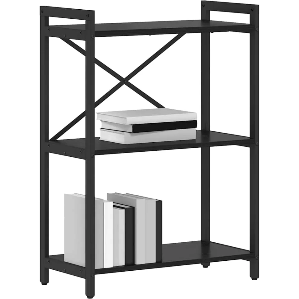 vidaXL Boekenkast 60 x 30 x 85 cm Bewerkt hout Zwart Eiken