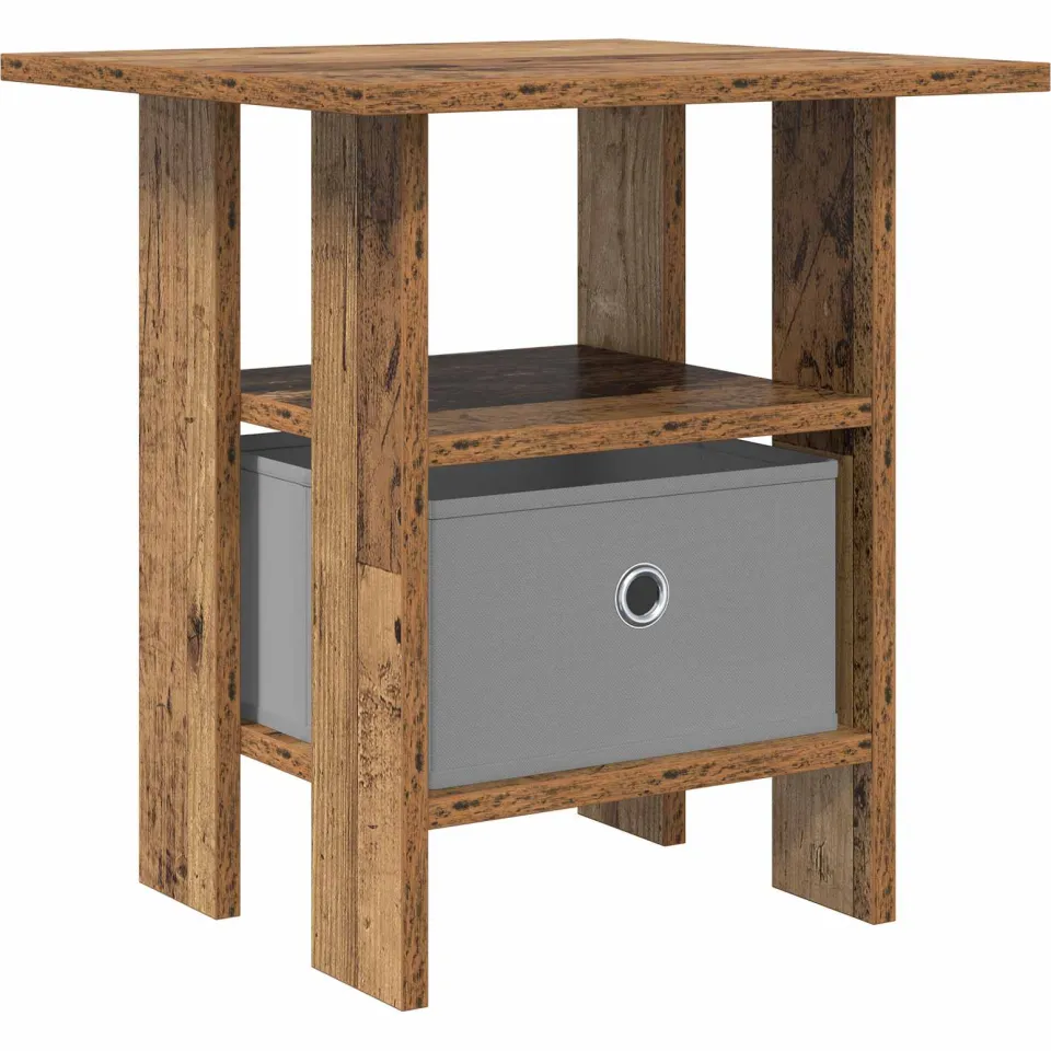 vidaXL Nachtkastje Oudhout 41 x 40 x 45 cm Bewerkt hout bruin, foto 3