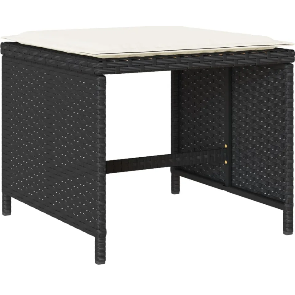 vidaXL 17-delige Tuinset met kussens poly rattan zwart, foto 4