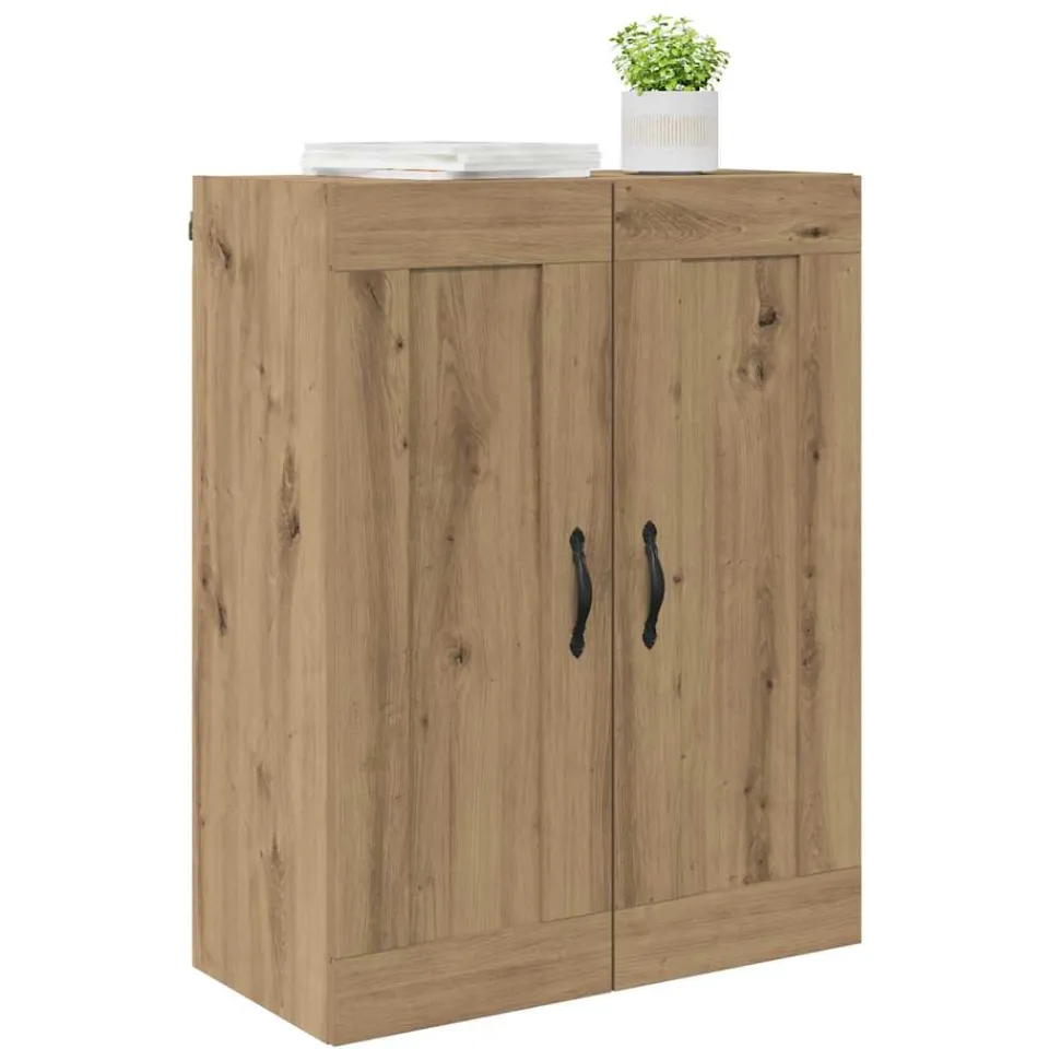 vidaXL Wandkast Artisan Eiken 69,5 x 34 x 90 cm Bewerkt hout Bruin