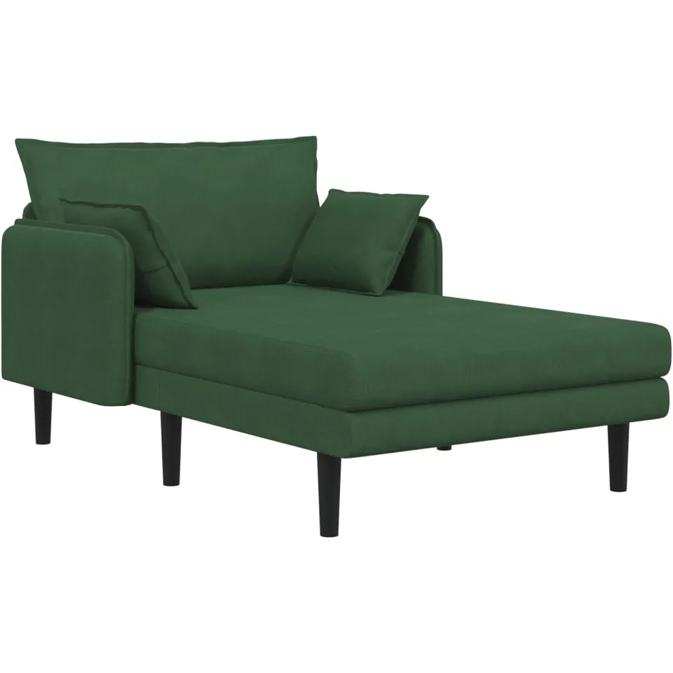 vidaXL Grote chaise longue Donkergroen Katoenen stof groen, foto 3