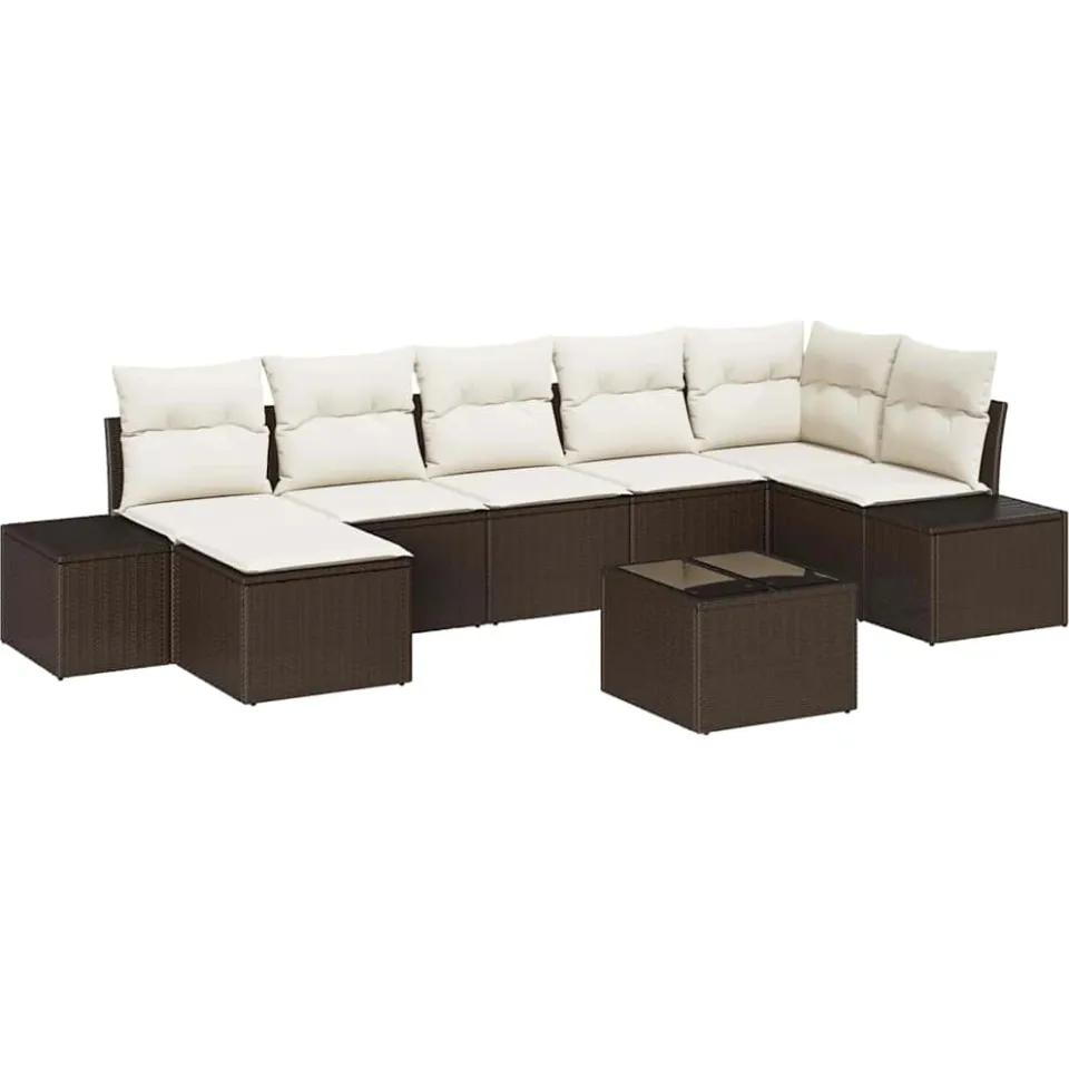 vidaXL Tuin Sofa Set 7 st Bruin poly rattan