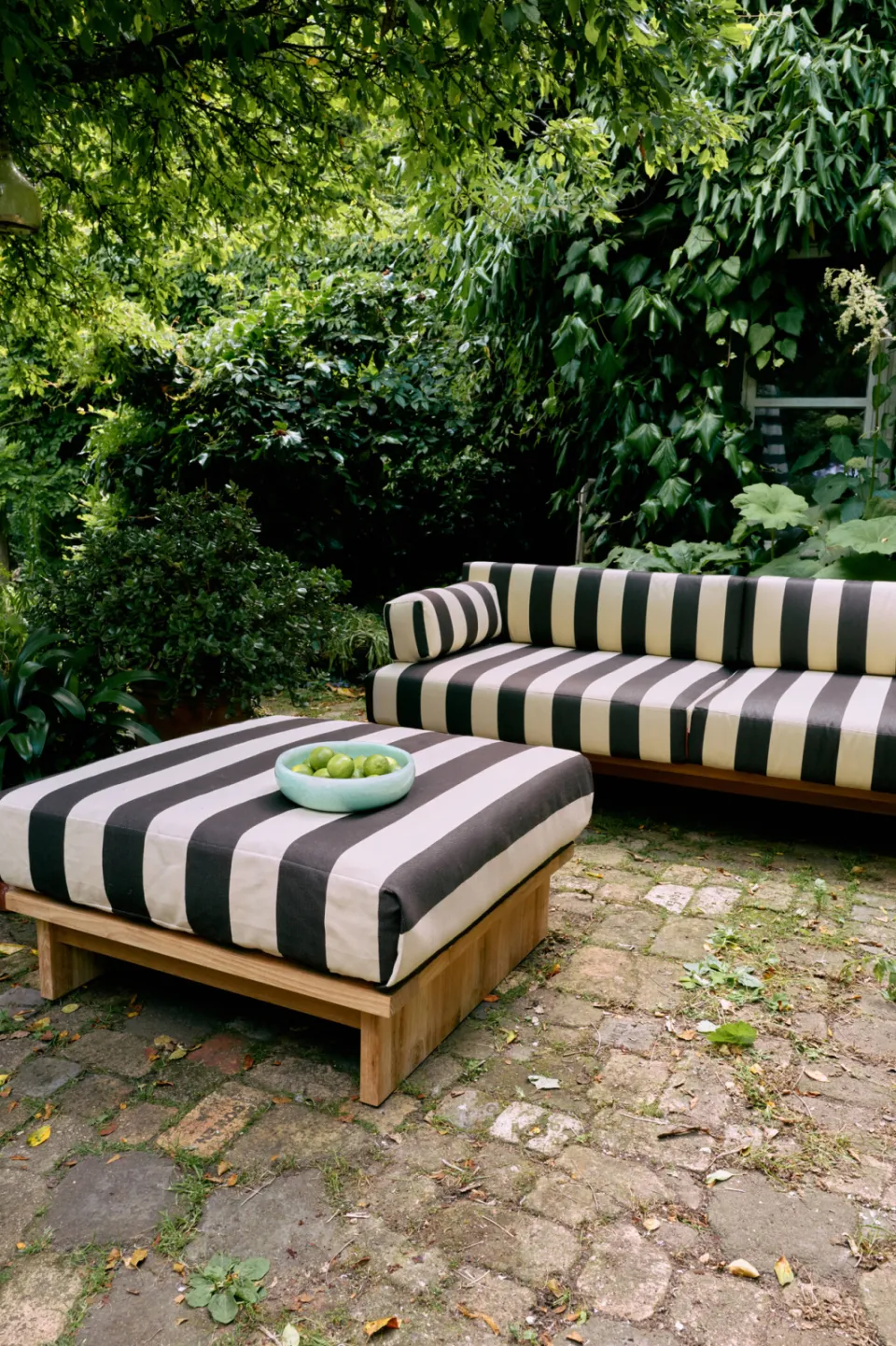 HKLIVING hocker outdoor teak (stracciatella), foto 3