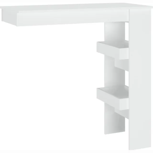 vidaXL Bartafel - wandgemonteerd - 102x45x103,5 - cm - bewerkt - hout - wit