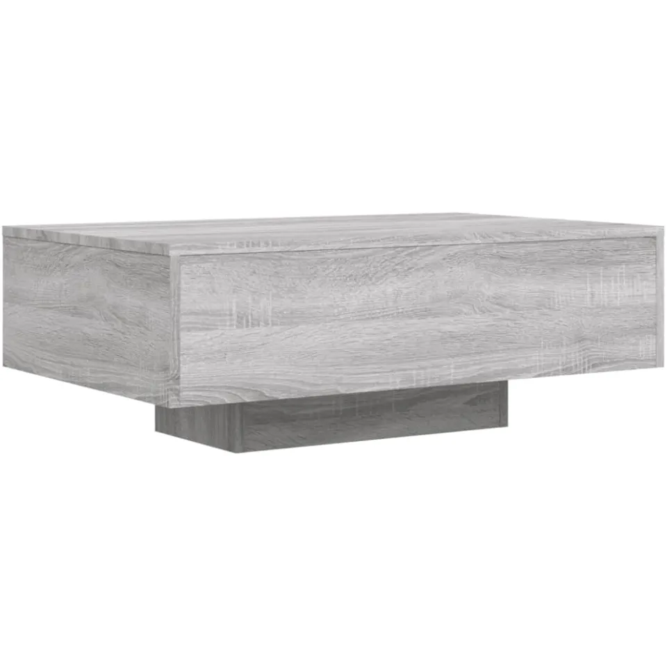 vidaXL Salontafel met LED-verlichting 85x55x31 cm grijs sonoma eiken