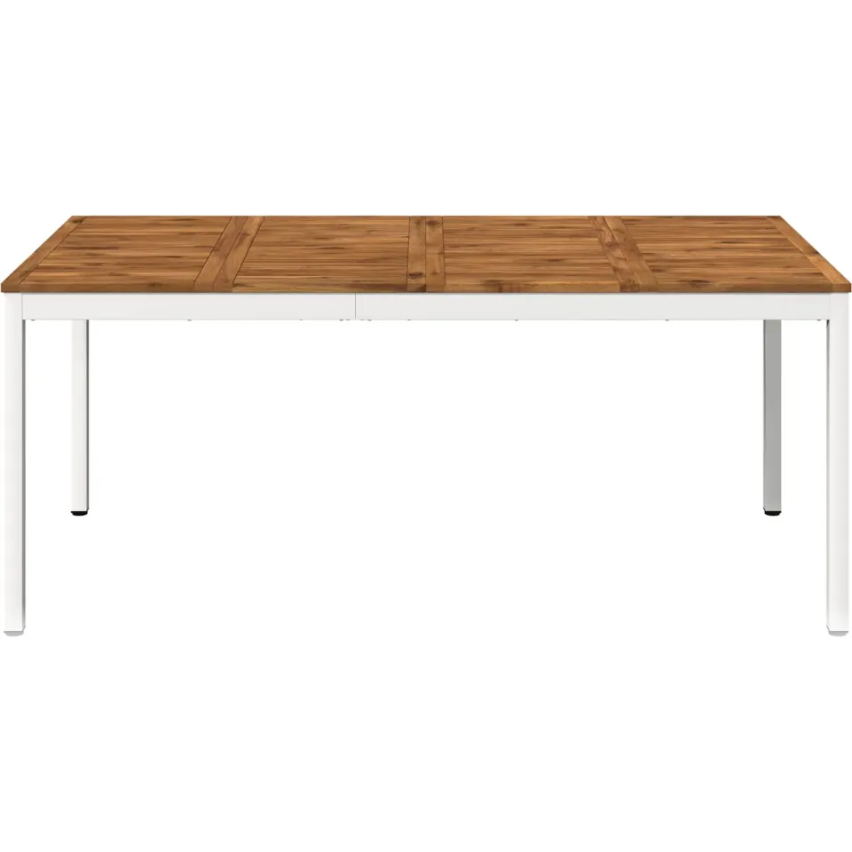 vidaXL Tuindiner tafel NAARDEN Natuurlijk en Wit 147 x 88,5 x 75 cm Bruin
