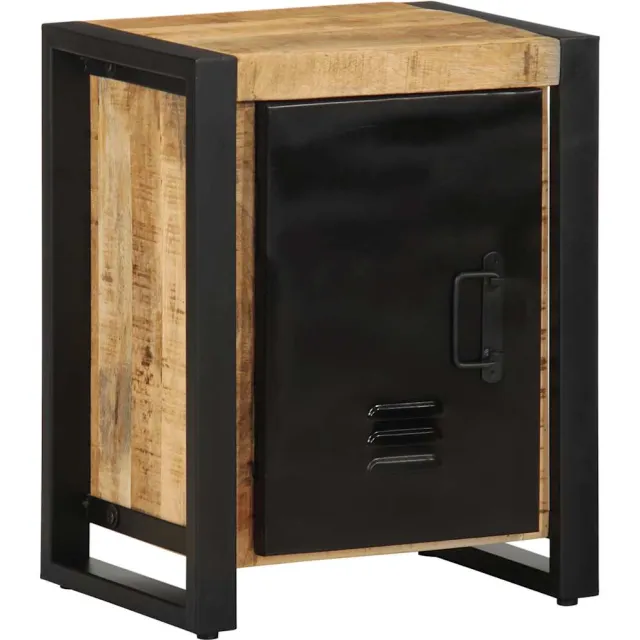 vidaXL Nachtkastje 40x30x51 cm massief ruw mangohout Bruin