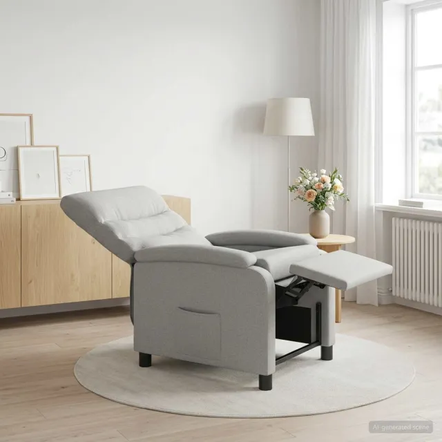 vidaXL Relaxfauteuil Wolkengrijs Stof grijs