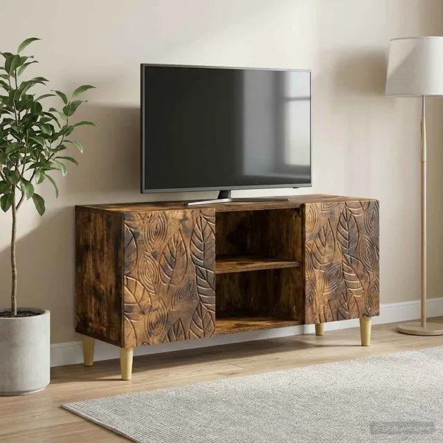 vidaXL TV-kast 102 x 34,5 x 50 cm Gerookt eiken Bewerkt hout, foto 2