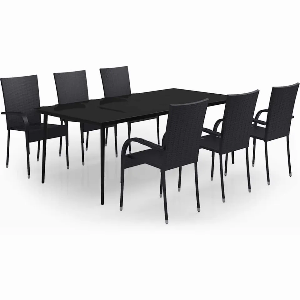 vidaXL 7-delige Tuinset zwart, foto 3