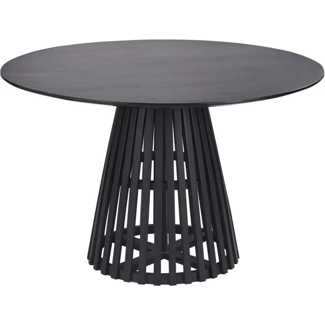 Beliani MESILLA - Ronde eettafel - Zwart - 120 cm - Acaciahout