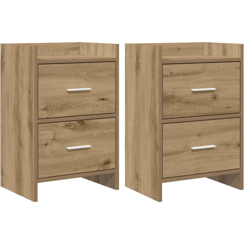 vidaXL Nachtkastjes 2 st Artisanaal eiken 40 x 30 x 60 cm Bewerkt hout, foto 3