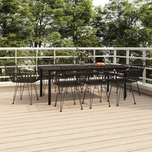 vidaXL 9-delige Tuinset poly rattan zwart, foto 2