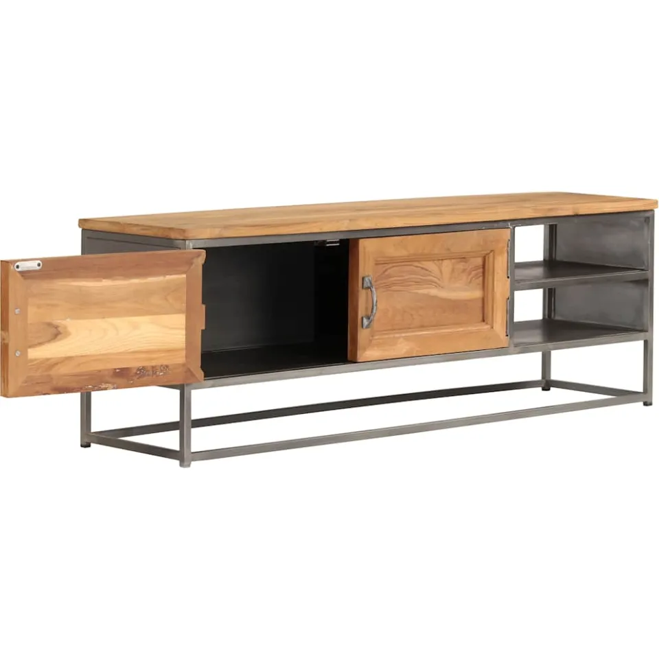 vidaXL Tv-meubel 120x30x40 cm gerecycled teakhout en staal, foto 4