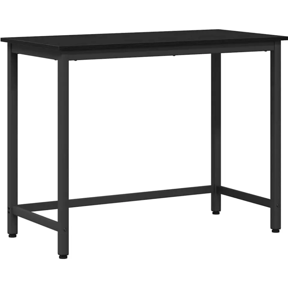 vidaXL Tafel Zwart Eiken 80 x 50 x 76,5 cm Engineered hout en staal, foto 3