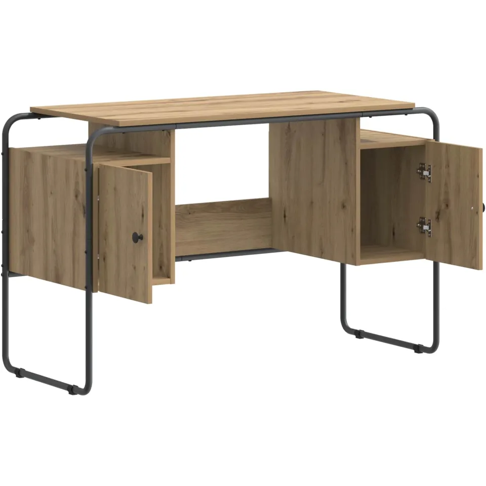 vidaXL Bureau met opbergruimte Artisanaal eiken 120 x 50.5 x 75.5 cm Bruin