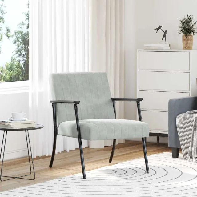 vidaXL Fauteuil Lichtgrijs Fluweel