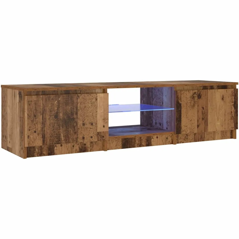 vidaXL Tv-meubel met LED 140x40x36 cm bewerkt hout oud houtkleurig bruin, foto 4