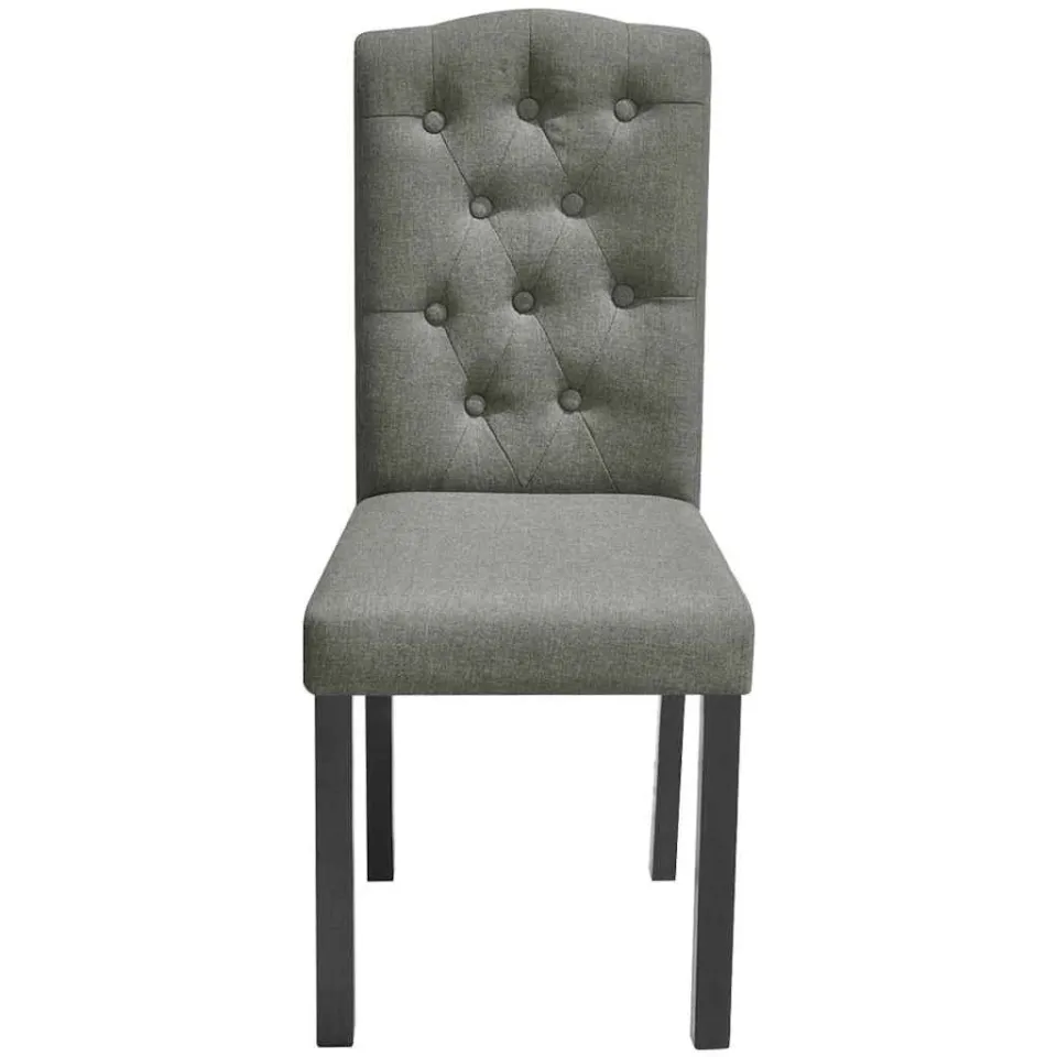 vidaXL Eetkamerstoelen 4 st stof grijs, foto 3