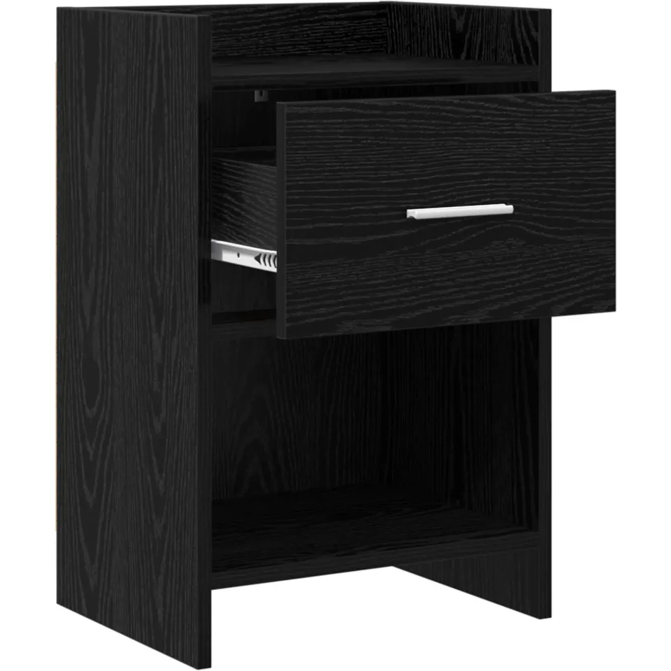 vidaXL Nachtkastjes Zwart eiken 40 x 30 x 60 cm Bewerkt hout, foto 4