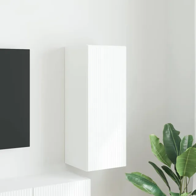 vidaXL TV Wandkast 30 x 31 x 80 cm Wit Bewerkt hout