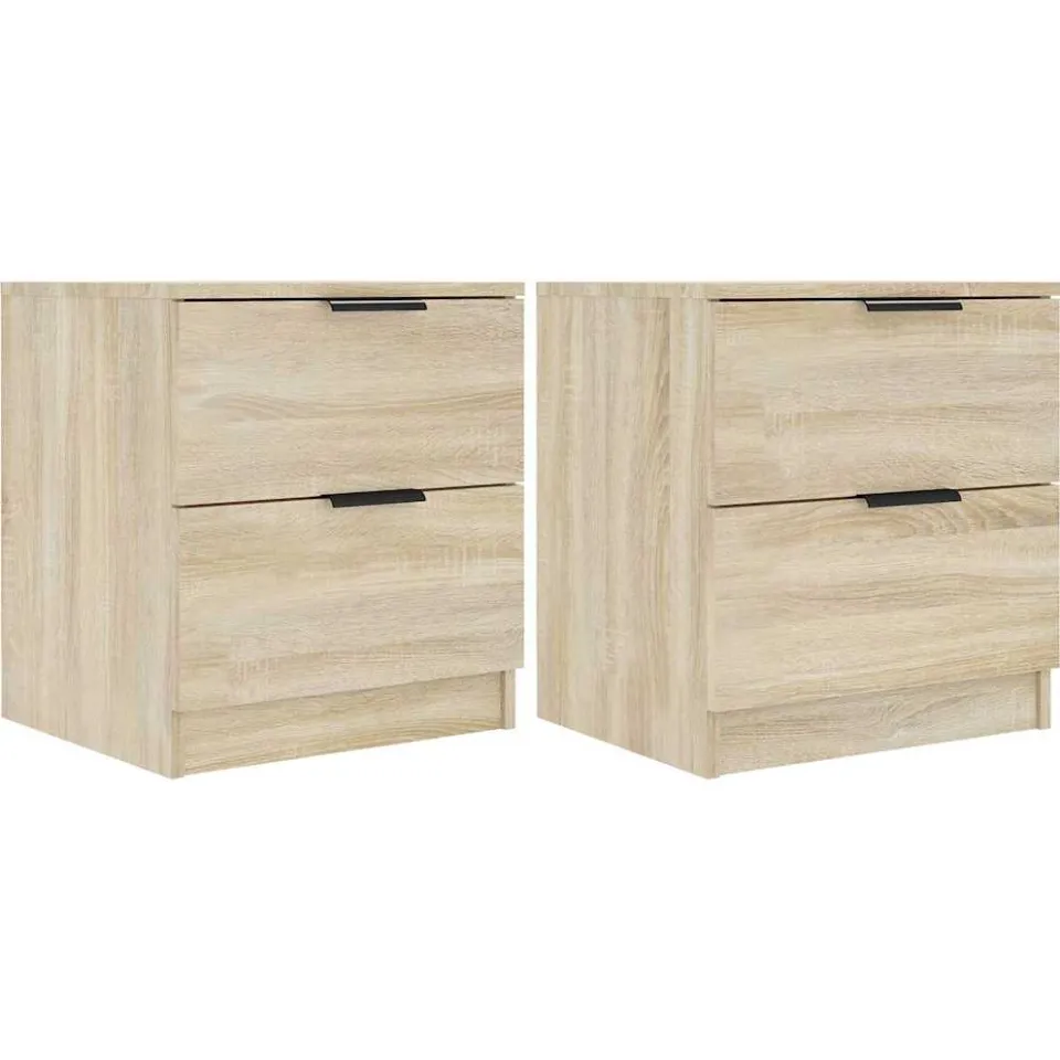 vidaXL Nachtkastjes 2 st bewerkt hout sonoma eikenkleurig, foto 3