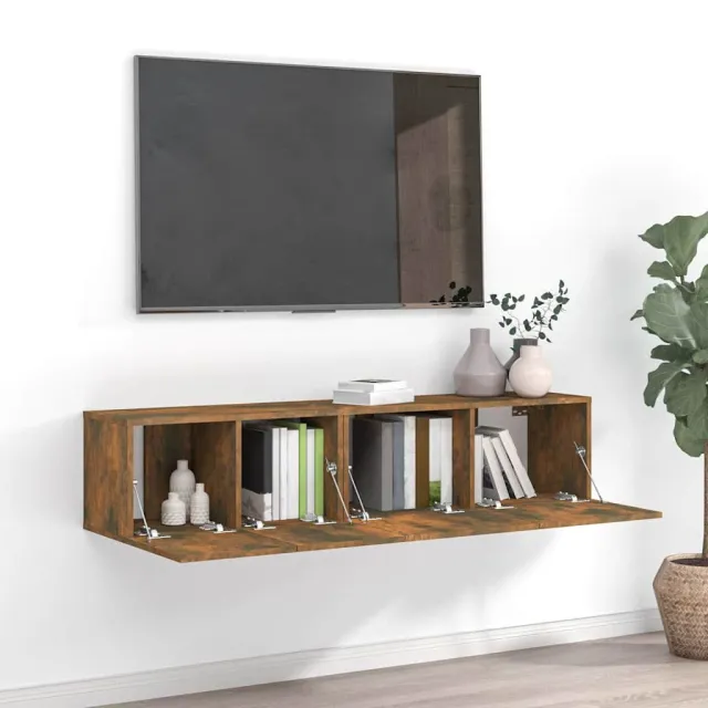 vidaXL 2-delige Tv-meubelset bewerkt hout gerookt eikenkleurig, foto 2