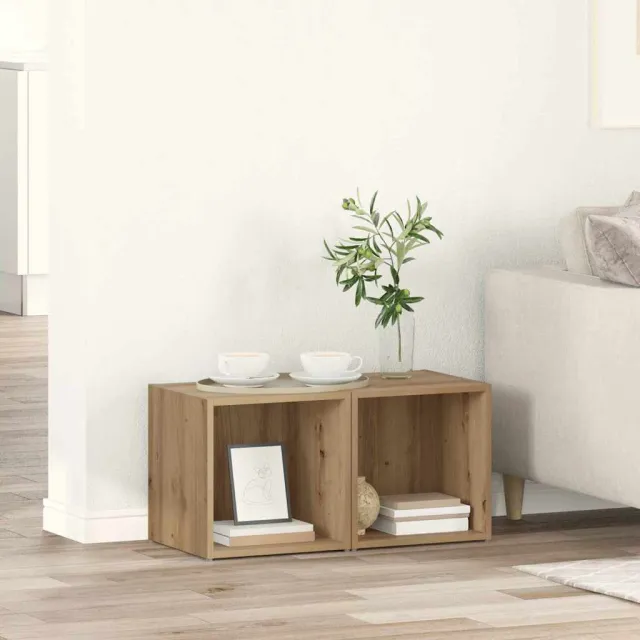 vidaXL Tv-meubelset 2 st Artisan Eiken Bewerkt hout, foto 2