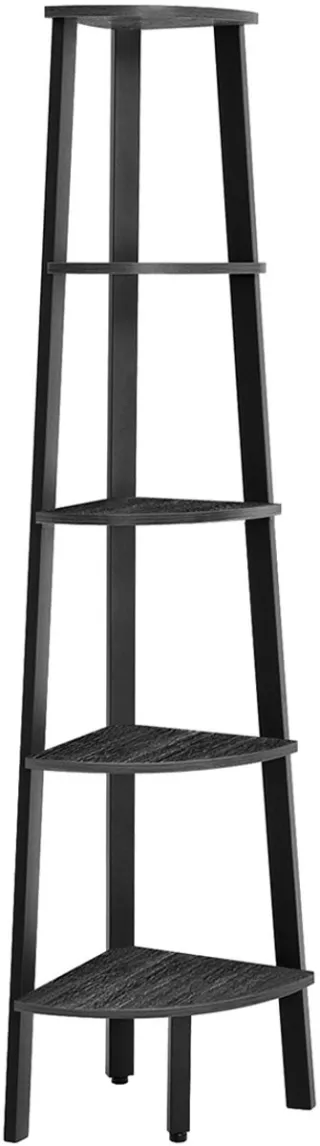Songmics Boekenkast – 5 planken – Industrieel design – Antracietgrijs/Matzwart