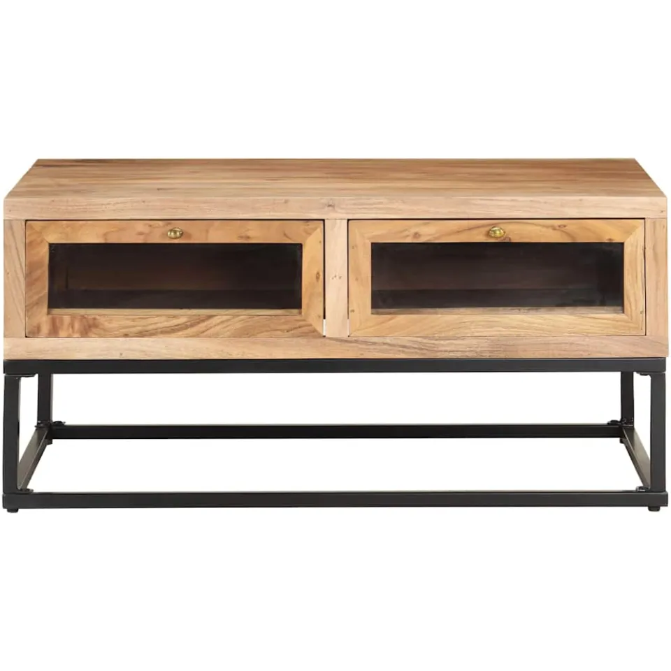 vidaXL Salontafel 90x60x40 cm massief acaciahout bruin, foto 2