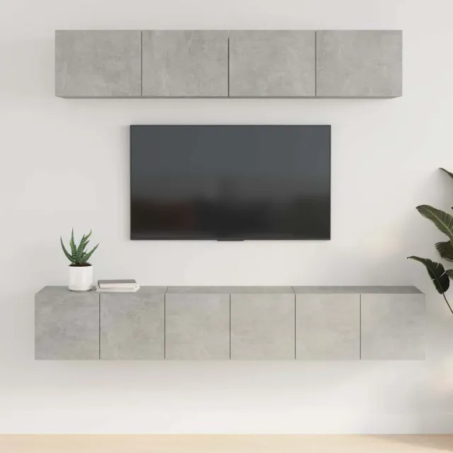 vidaXL 5-delige Tv-meubelset bewerkt hout betongrijs grijs, foto 2